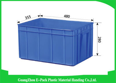 حاويات بلاستيكية قابلة للتكديس ذات سعة كبيرة لتخزين النقل باللون الأزرق